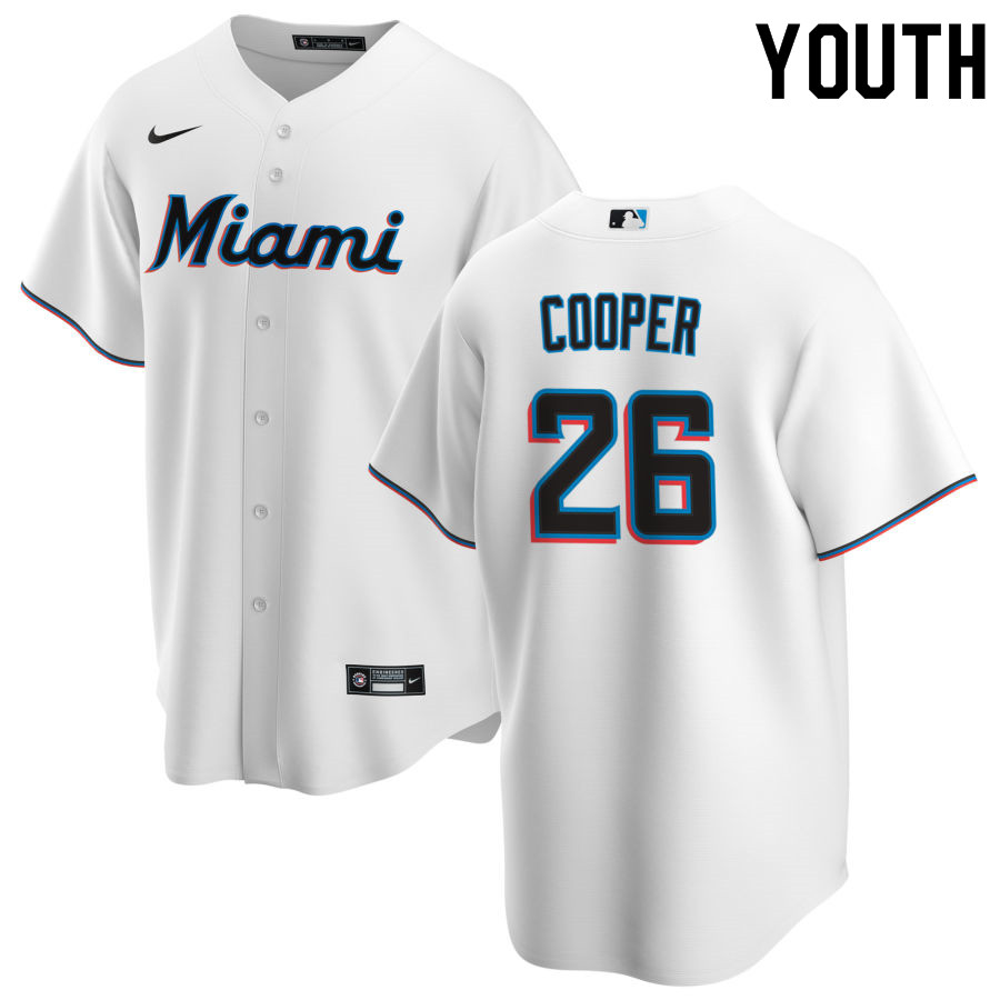 Nike Youth #26 Garrett Cooper Miami Marlins Baseball Jerseys Sale-White